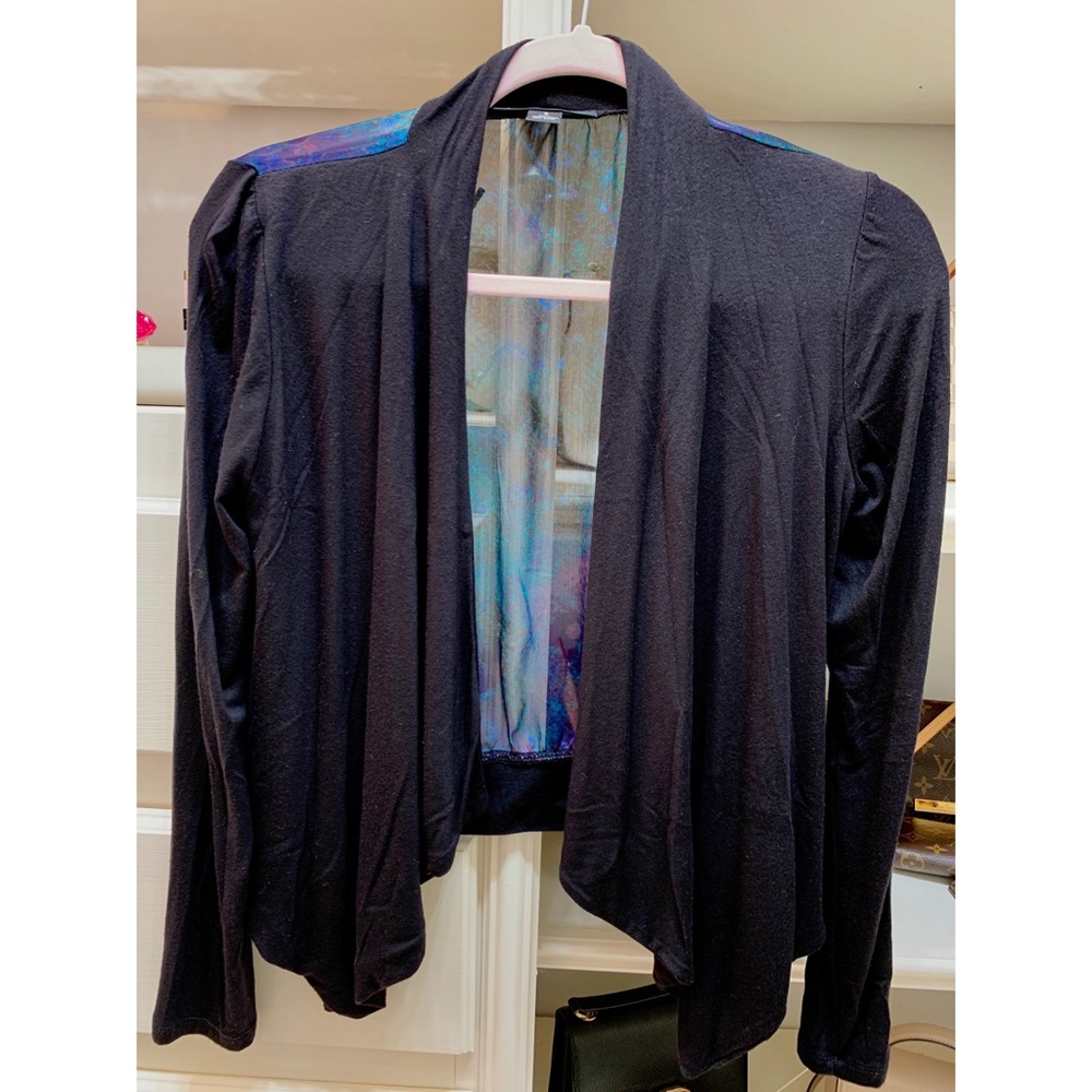 snakeprint see-through back lightweight cropblazer